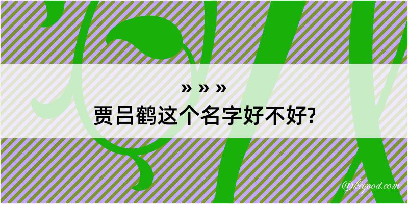 贾吕鹤这个名字好不好?