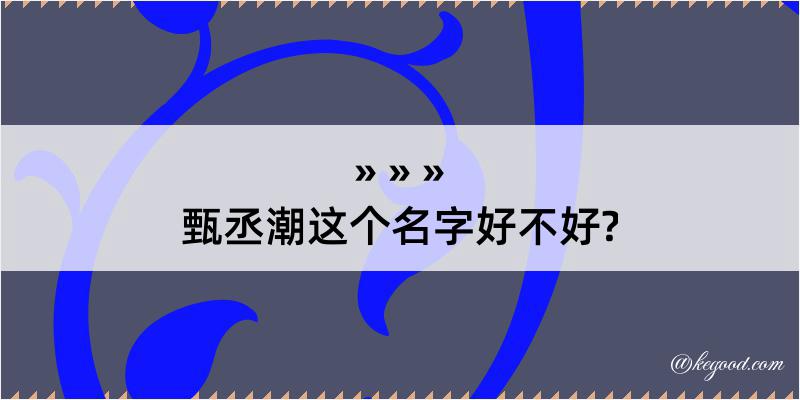 甄丞潮这个名字好不好?