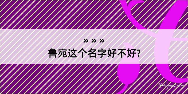 鲁宛这个名字好不好?