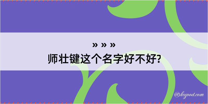 师壮键这个名字好不好?