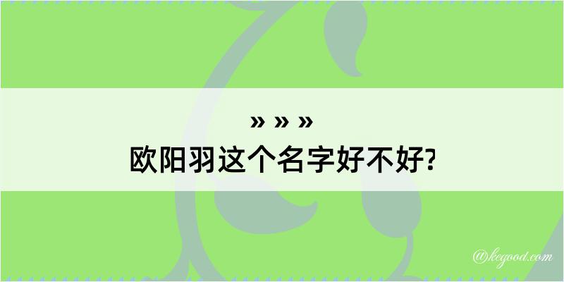 欧阳羽这个名字好不好?