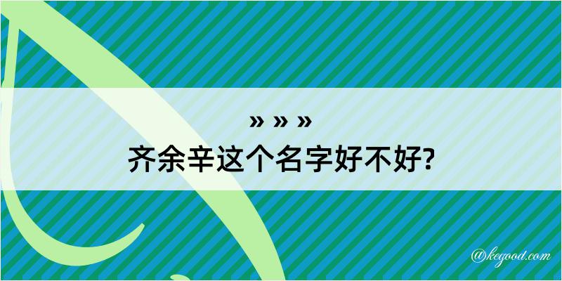 齐余辛这个名字好不好?