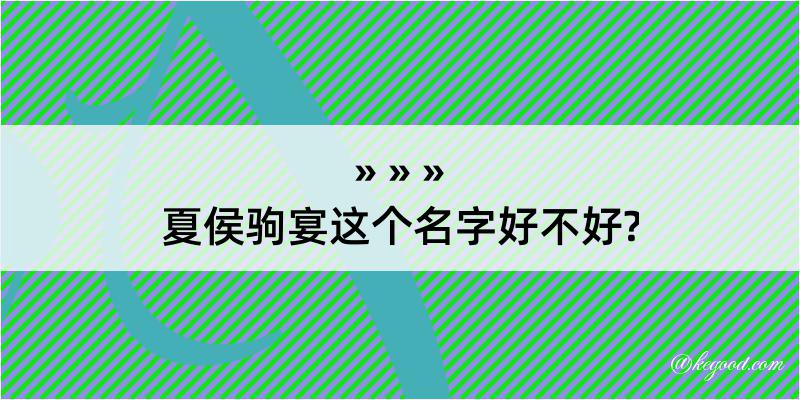 夏侯驹宴这个名字好不好?