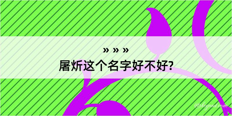 屠炘这个名字好不好?