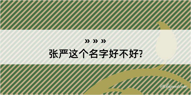 张严这个名字好不好?