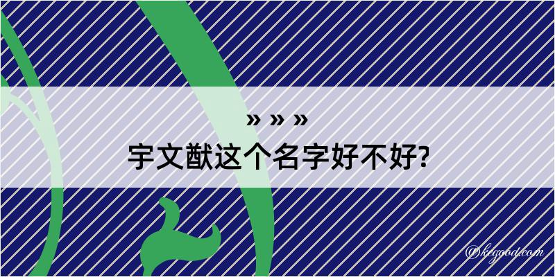 宇文猷这个名字好不好?