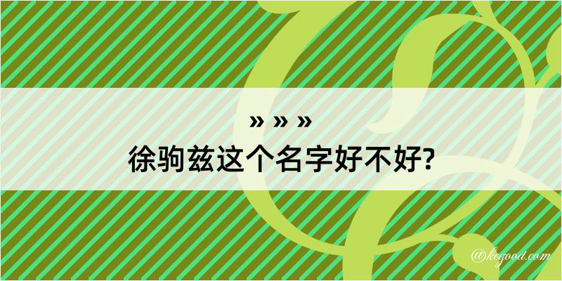 徐驹兹这个名字好不好?