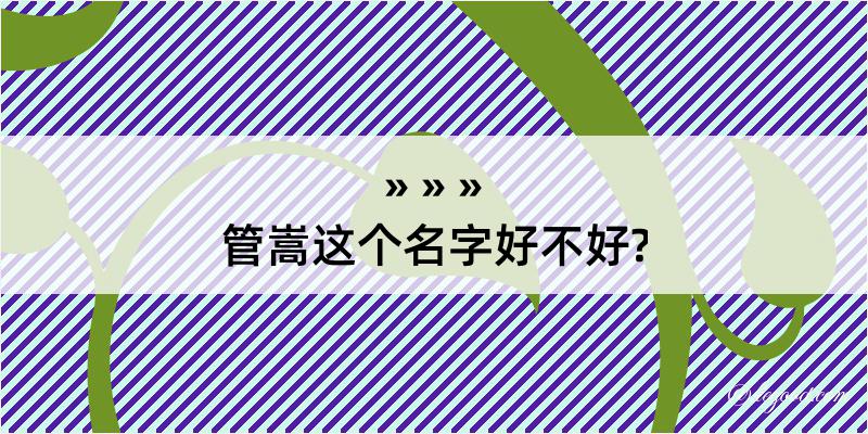 管嵩这个名字好不好?