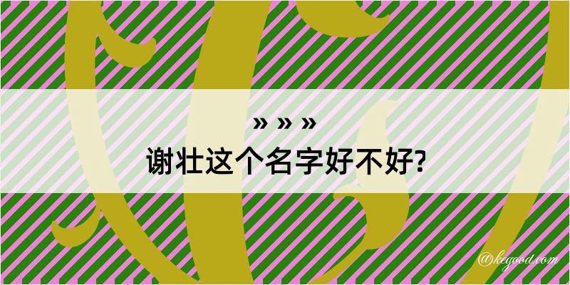 谢壮这个名字好不好?