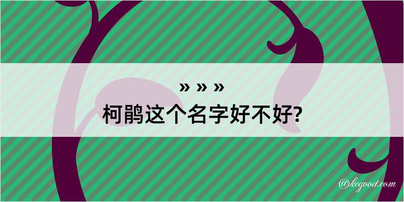 柯鹃这个名字好不好?