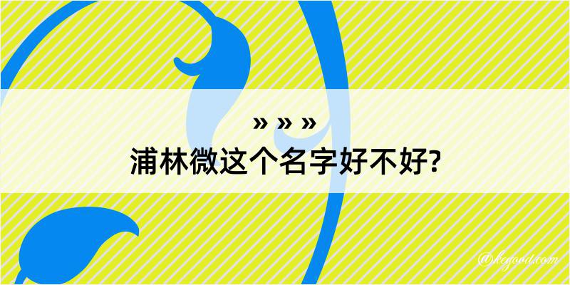 浦林微这个名字好不好?