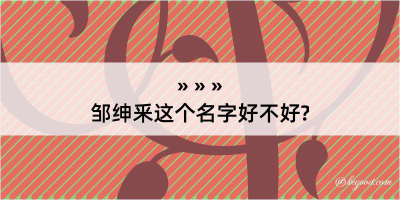 邹绅釆这个名字好不好?