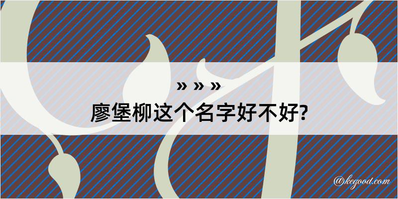 廖堡柳这个名字好不好?