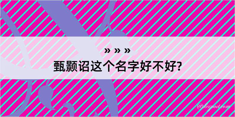 甄颢诏这个名字好不好?