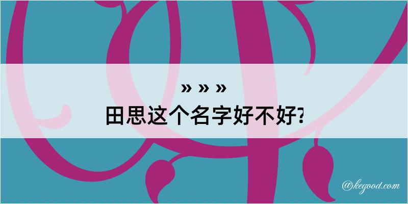 田思这个名字好不好?