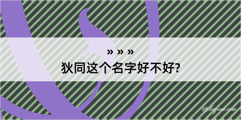 狄同这个名字好不好?