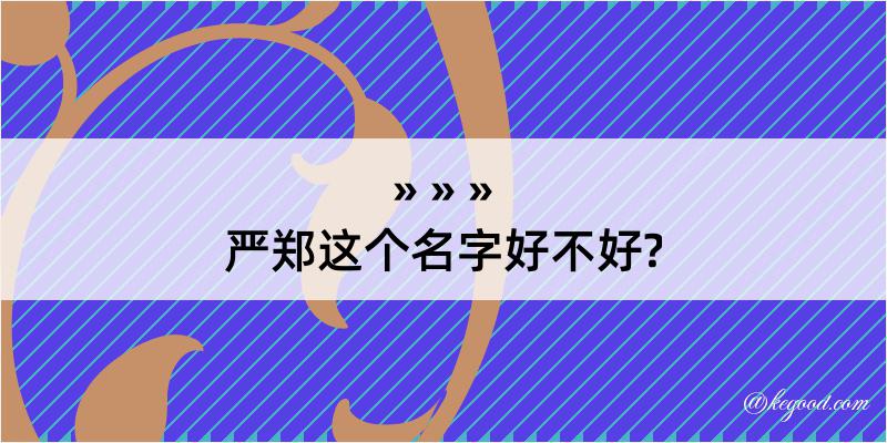 严郑这个名字好不好?