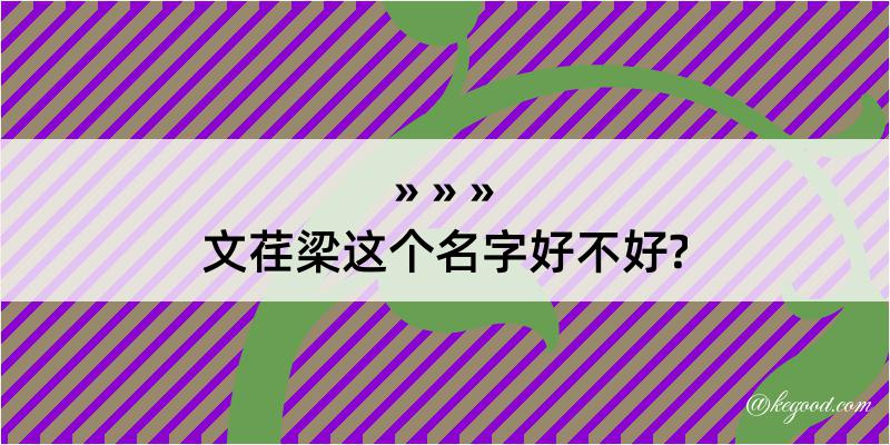 文荏梁这个名字好不好?