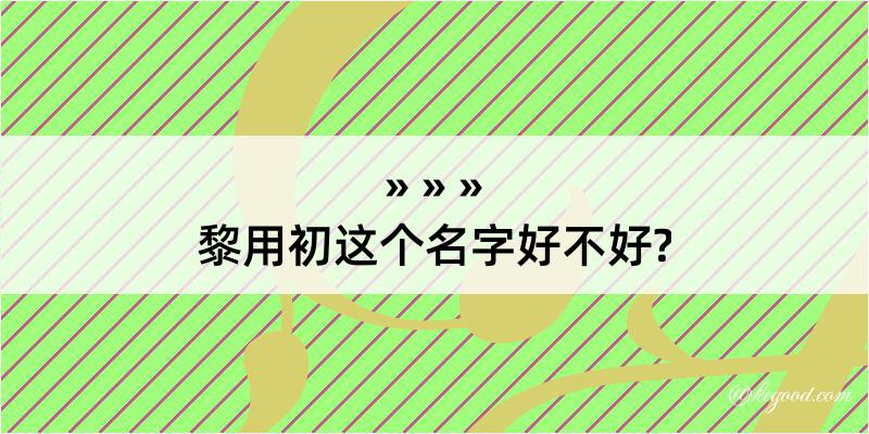 黎用初这个名字好不好?