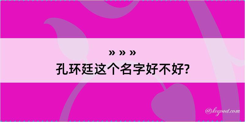 孔环廷这个名字好不好?