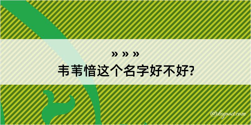 韦苇愔这个名字好不好?