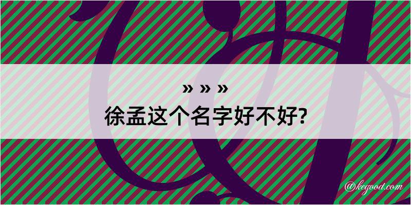 徐孟这个名字好不好?