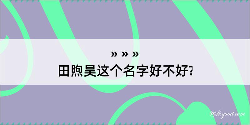 田煦昊这个名字好不好?