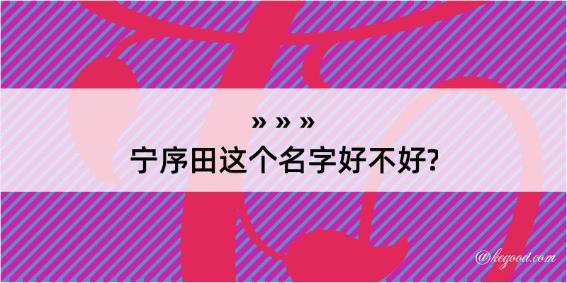 宁序田这个名字好不好?