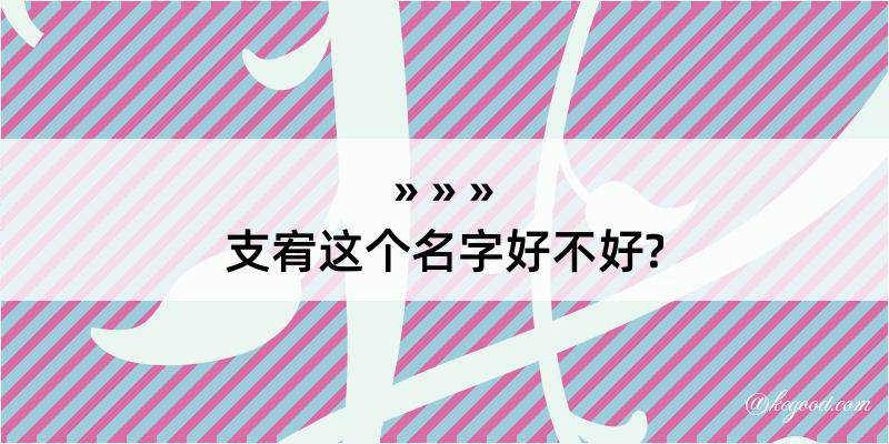 支宥这个名字好不好?