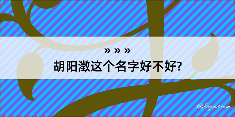 胡阳澂这个名字好不好?