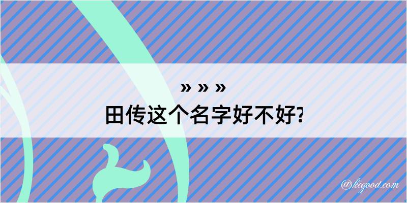 田传这个名字好不好?