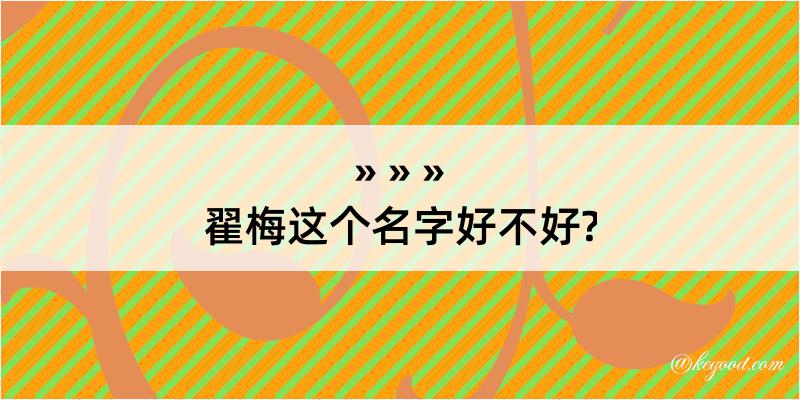 翟梅这个名字好不好?