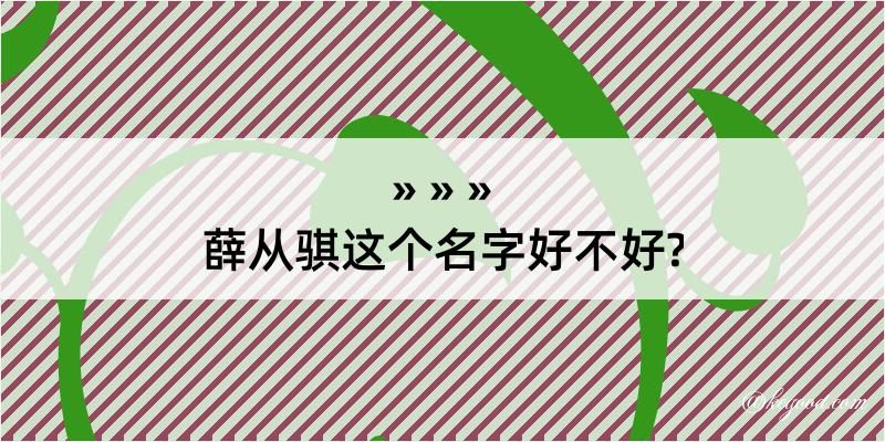 薛从骐这个名字好不好?