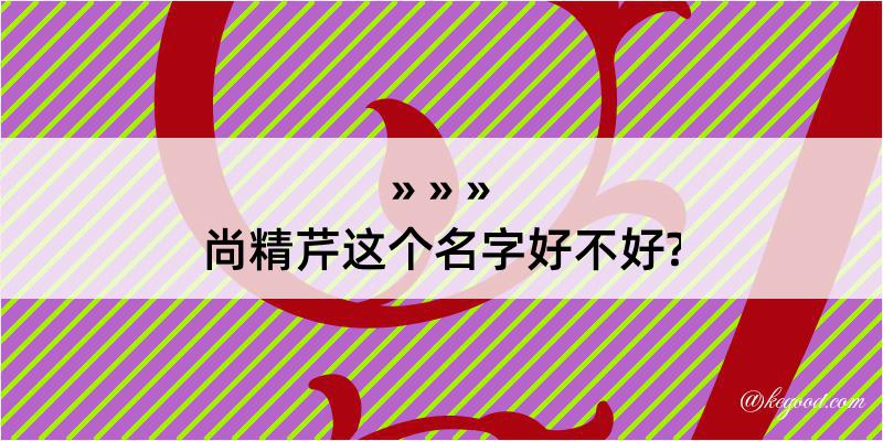 尚精芹这个名字好不好?