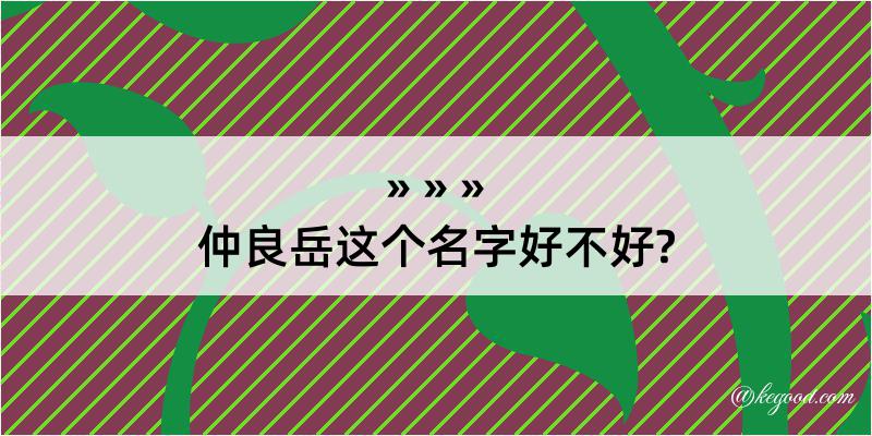 仲良岳这个名字好不好?