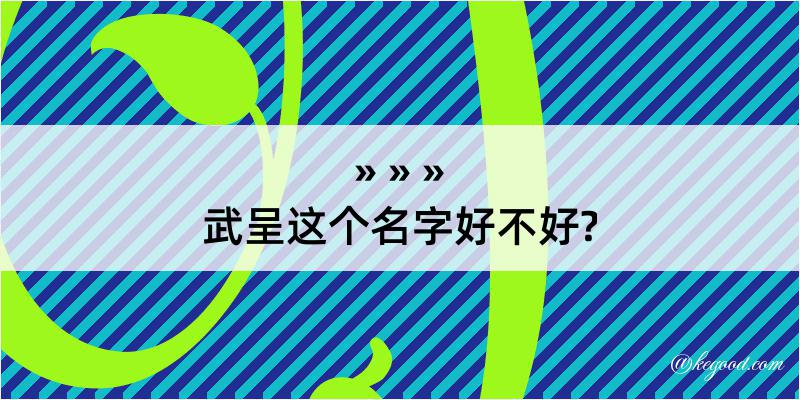 武呈这个名字好不好?