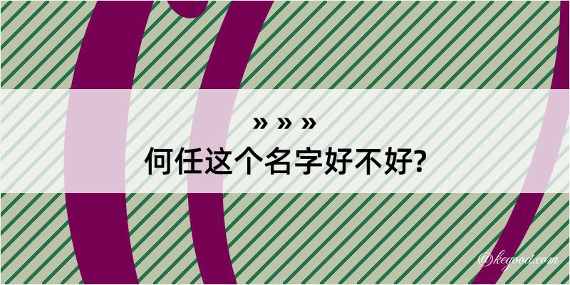 何任这个名字好不好?