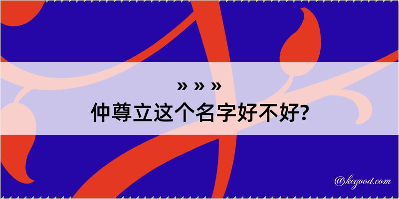 仲尊立这个名字好不好?