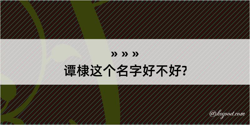 谭棣这个名字好不好?