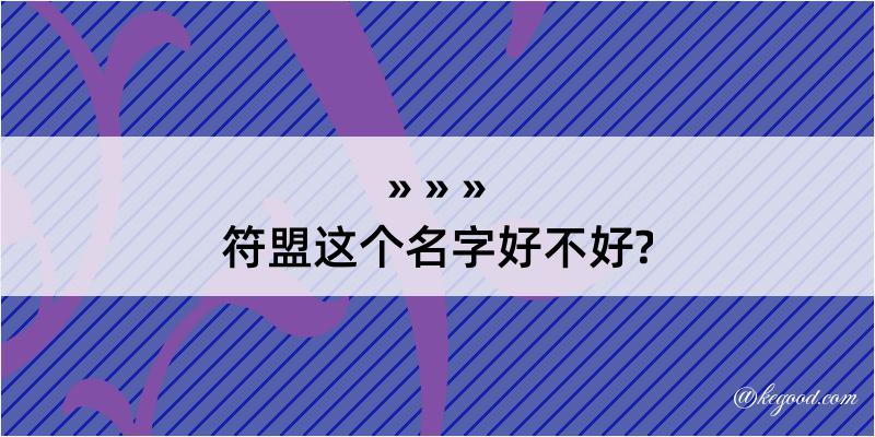 符盟这个名字好不好?