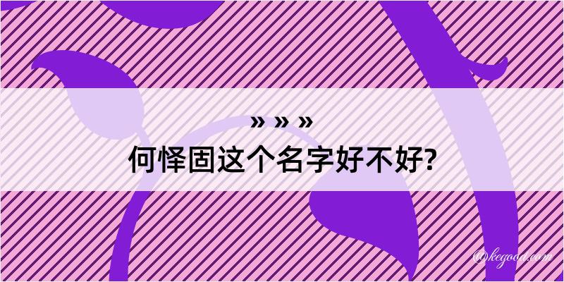 何怿固这个名字好不好?