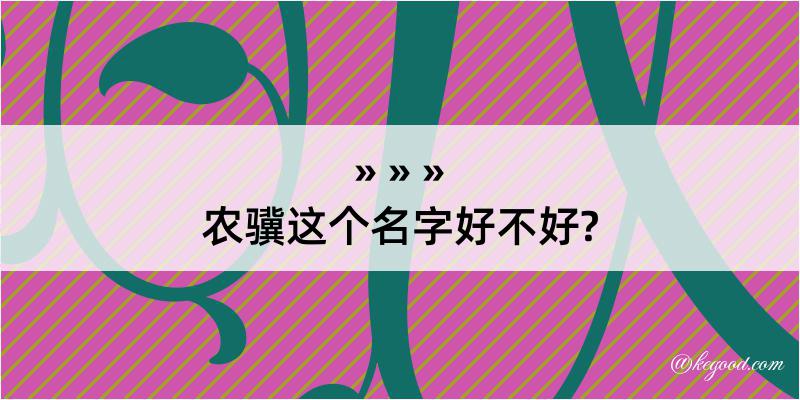 农骥这个名字好不好?