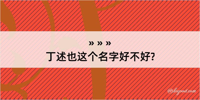 丁述也这个名字好不好?