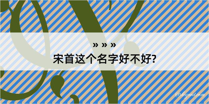 宋首这个名字好不好?