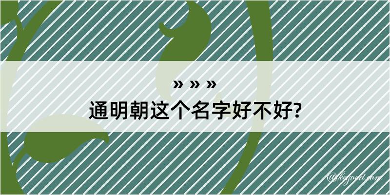 通明朝这个名字好不好?