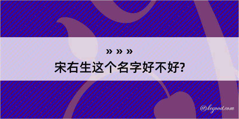 宋右生这个名字好不好?