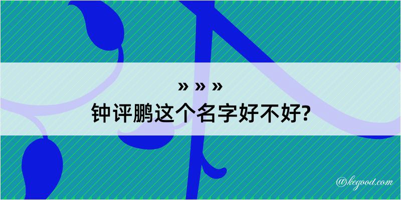 钟评鹏这个名字好不好?