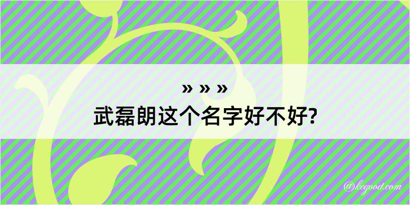 武磊朗这个名字好不好?