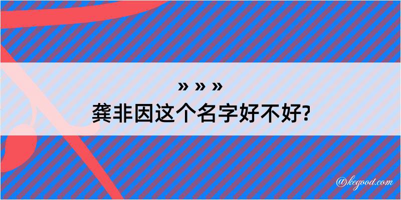 龚非因这个名字好不好?