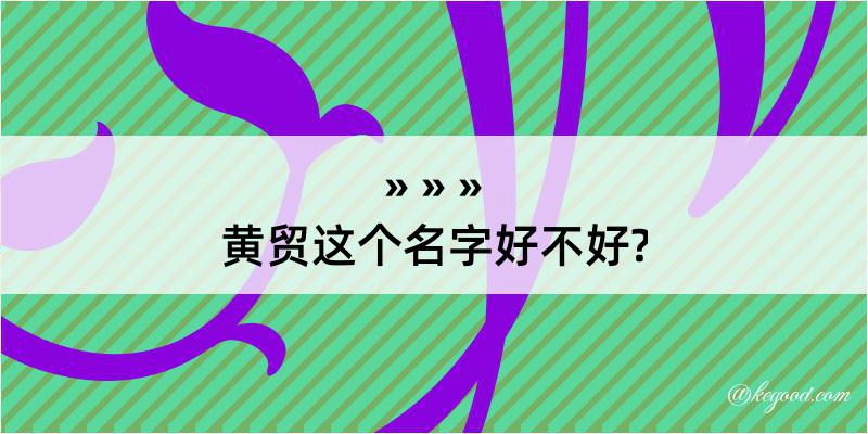 黄贸这个名字好不好?